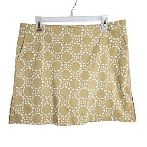 GOLFTINI Skort Skirt GOLD TAN & WHITE size 14 Pickleball Tennis Golf Shorts Cute